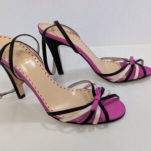 Kate Spade New York Purple/Black Strappy Sandals. Size 6.5 B Made in Italy